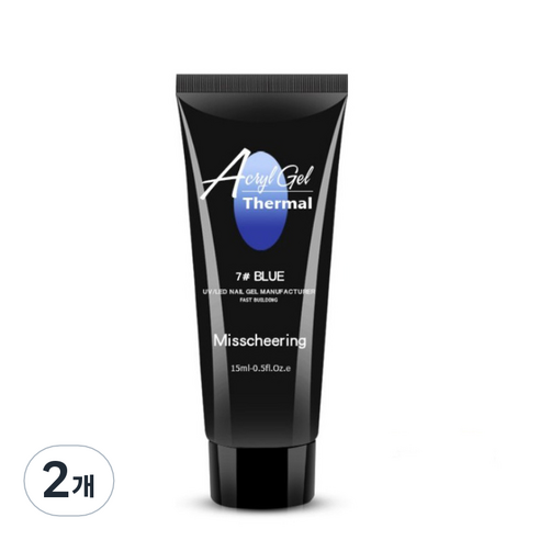 스위스녹스 셀프 네일 인조 손톱 연장 재료 온도 열 반응 폴리젤 15ml, 블루, 2개