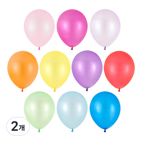 파티팡 라운드 풍선 펄 13cm 100p, 혼합색상, 2개