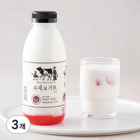 영준목장 수제 요거트 딸기, 500ml, 1개입, 3개