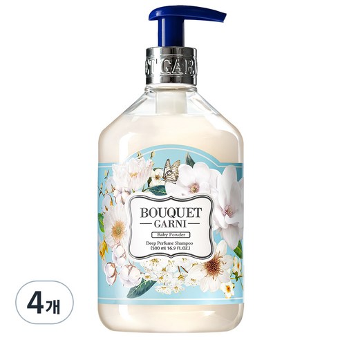 부케가르니 딥퍼퓸 샴푸 베이비파우더 향, 500ml, 4개
