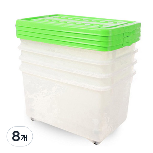 주연화학 멀티리빙박스, 그린, 38L, 8개