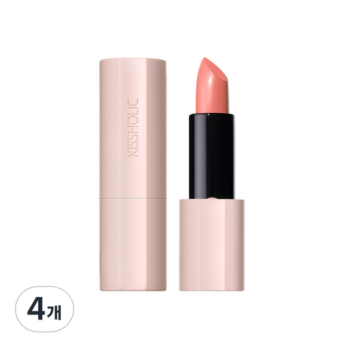 더샘 한국화장품 키스홀릭 인텐스 립스틱, CR02 요거트 피치, 3.7g, 4개