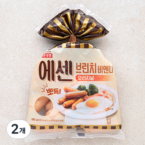 롯데햄 에센 브런치 비엔나 소세지 오리지널 (180g, 2개입)