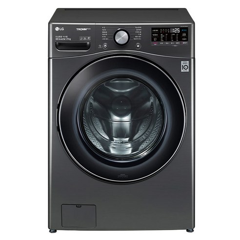 LG전자 트롬 드럼 세탁기 21kg 방문설치, F21KDA, 블랙 스테인리스