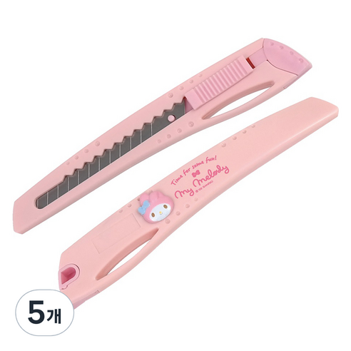 바이하츠 마이멜로디 컷터칼 소, 5개, 연핑크