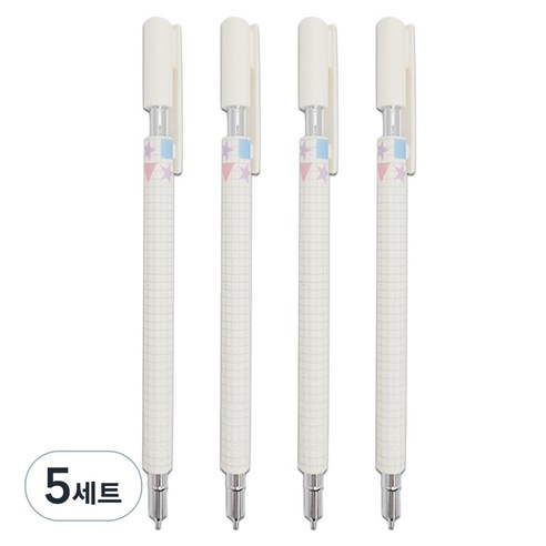 문구담 고급샤프 0.5mm 4p, 화이트, 5세트