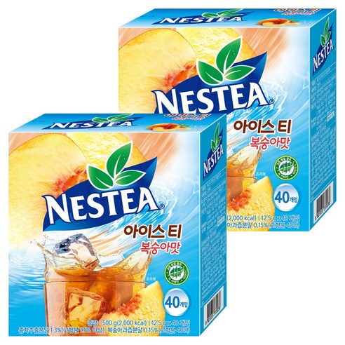 네스티 복숭아맛 아이스티 분말, 12.5g, 40개입, 2개