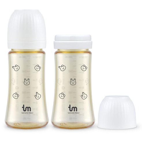 토비앤몰리 돗바니 PPSU 젖병 트윈팩, 화이트, 280ml, 2개