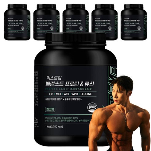 익스트림 밸런스드 프로틴 & 류신 초코맛 복합 파우더, 1kg, 6개