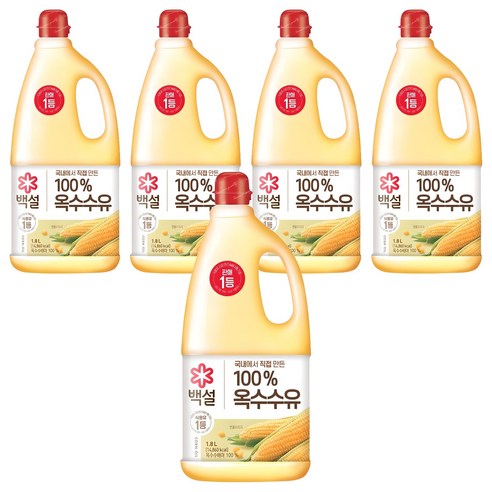 백설 옥수수유, 1.8L, 5개