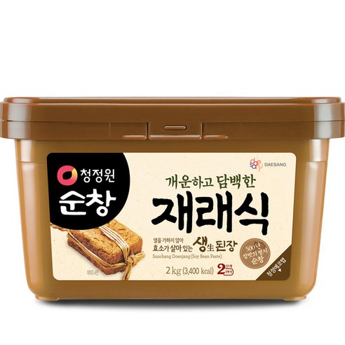 대상 청정원순창 개운하고 담백한 재래식 생된장, 2kg, 1개