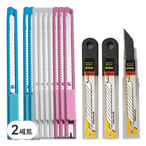 다다 SK5 블랙 고강도 커터 스팉 커터 10p + SK5 칼날 30p, 랜덤발송, 2세트