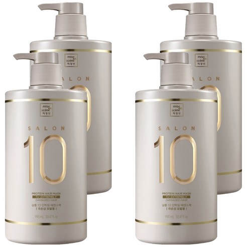 미쟝센 살롱10 단백질 대용량 에센스 헤어팩 극손상 모발용, 990ml, 4개