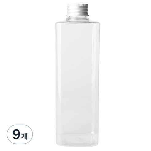 병도매닷컴 DTS500 투명 음료용기 알루미늄 실버캡, 500ml, 9개