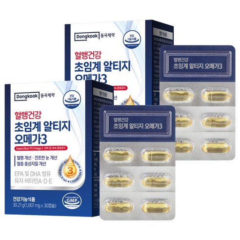 동국제약 혈행건강 초임계 알티지 오메가3 30.21g, 30정, 2개