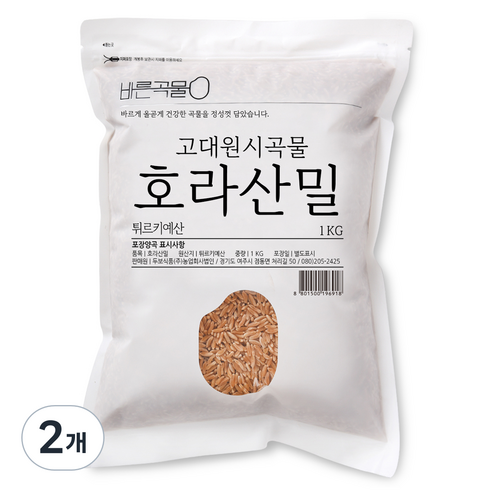 바른곡물 호라산밀, 1kg, 2개
