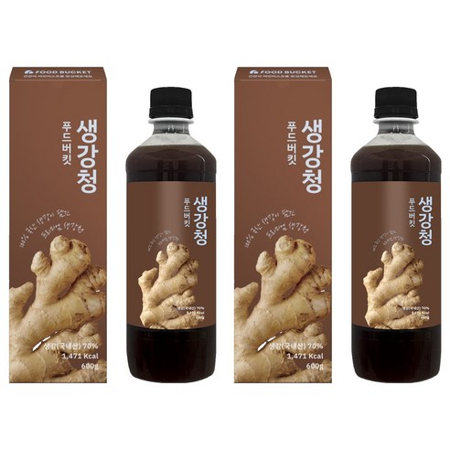 푸드버킷 생강청 생강차, 600g, 2개