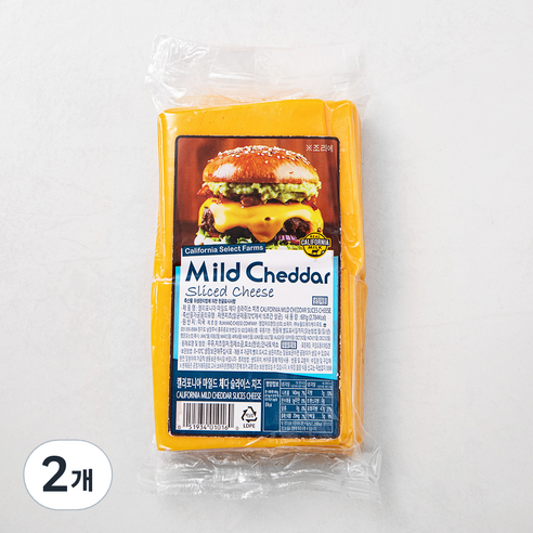 캘리포니아 마일드체다 슬라이스 치즈, 681g, 2개