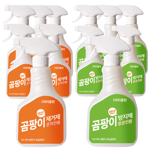 닥터클린 곰팡이제거제 500ml + 곰팡이방지제 500ml, 6개