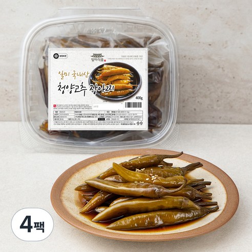 일미 국내산 청양고추 장아찌, 400g, 4개