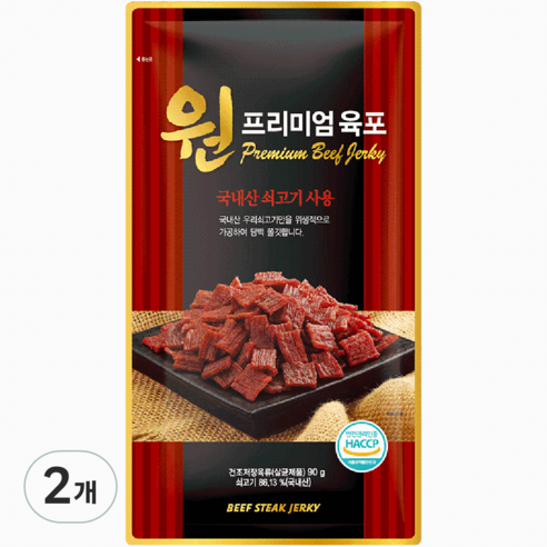 원프리미엄 육포, 90g, 2개