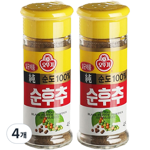 오뚜기 순후추, 45g, 4개, /좋아팅!