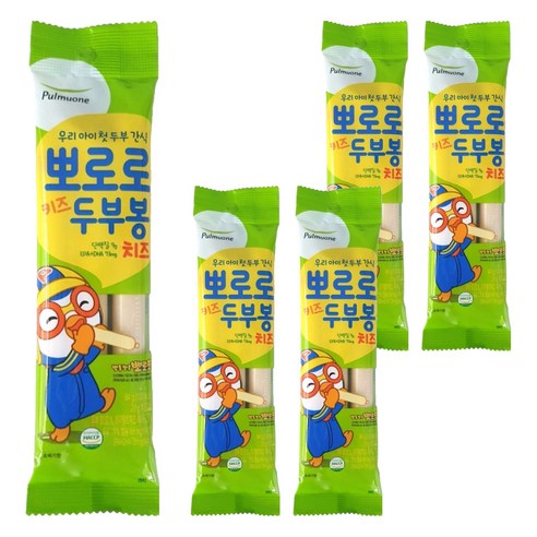 풀무원 아동용 뽀로로 키즈 두부봉 치즈 3p, 5개, 84g