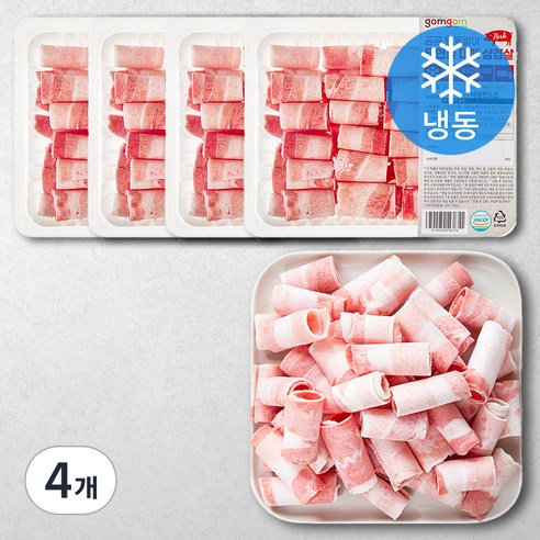 곰곰 돌돌말이 무연골 대패 삼겹살 (냉동), 500g, 4개