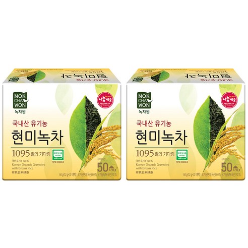 녹차원 현미녹차 티백, 1.2g, 50개입, 2개