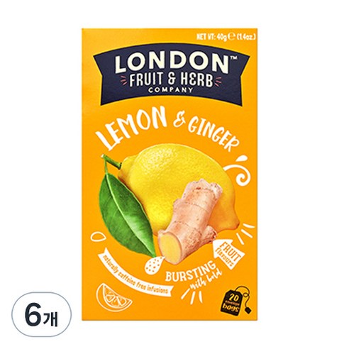 런던프룻 레몬앤진저, 2g, 20개입, 6개