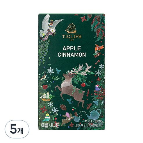 쌍계명차 티클립스 애플 시나몬 티, 1.5g, 20개입, 5개