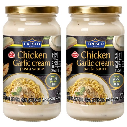 오뚜기 프레스코 파스타 소스 치킨 갈릭크림, 370g, 2개