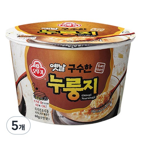 오뚜기 옛날 구수한 누룽지 컵형, 60g, 5개
