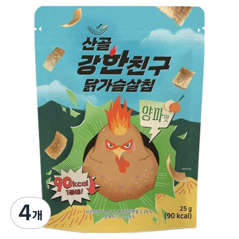 에코맘의산골이유식 유아용 산골 강한친구 닭가슴살칩, 25g, 4개, 양파맛