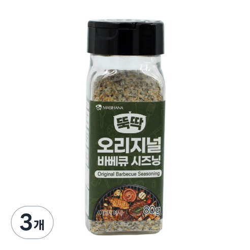 마시하나 뚝딱 오리지널 바베큐 시즈닝, 80g, 3개