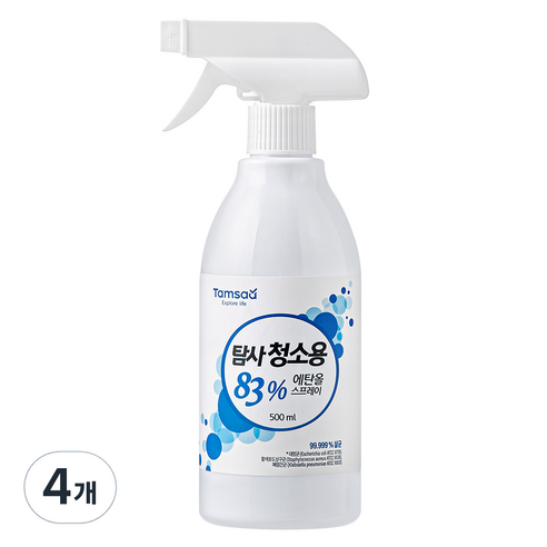 탐사 청소용 83% 에탄올 스프레이, 4개, 500ml