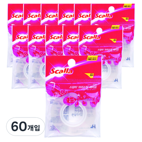 스칼라 크리스탈 테이프 리필 12mm x 33m, C1233R, 60개입