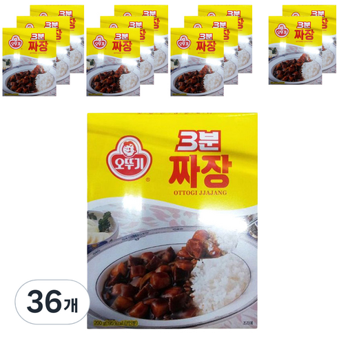 오뚜기 3분짜장, 200g, 36개