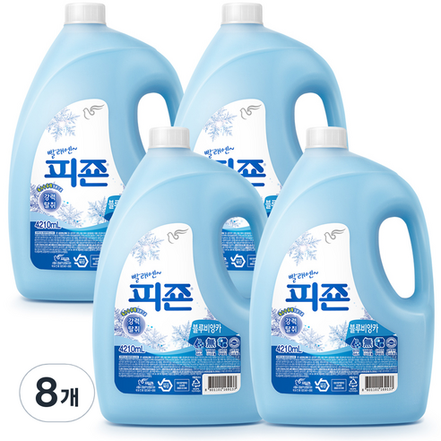 피죤 레귤러 섬유유연제 블루비앙카 본품, 4210ml, 8개