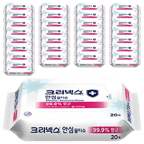 크리넥스 안심 물티슈, 20매, 36개