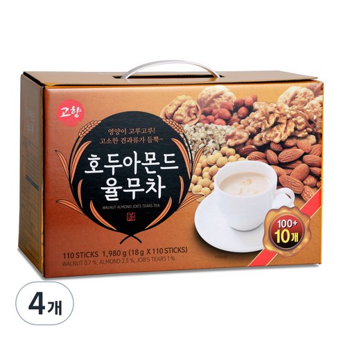 고향 호두아몬드 율무차, 18g, 110개입, 4개