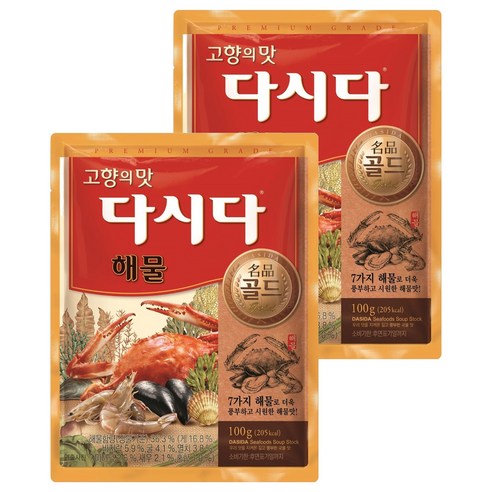 다시다 명품골드 해물 조미료, 100g, 2개