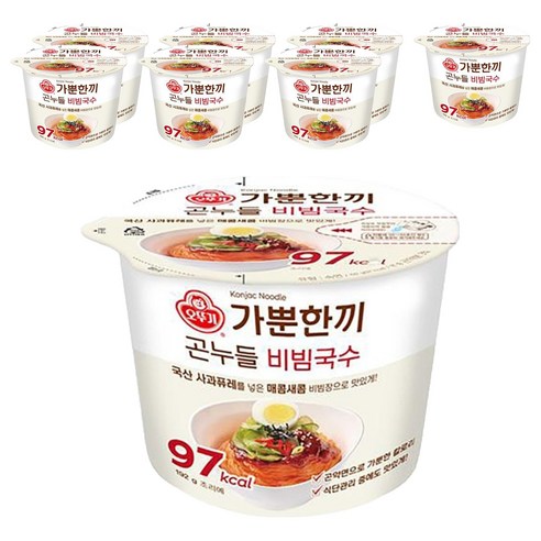 오뚜기 가뿐한끼 곤누들 비빔국수 192g, 8개