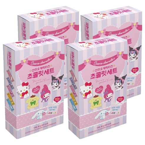 산리오 캐릭터즈 초콜릿 세트, 80g, 4개
