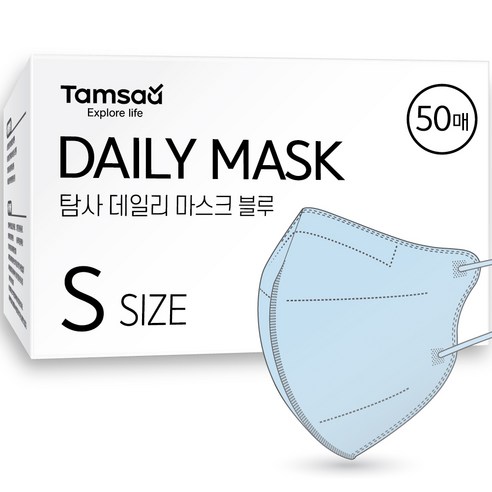 탐사 국내생산 데일리 마스크 소형 (슬림핏), 50개입, 1개, 블루