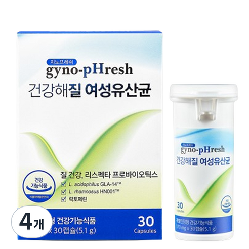 지노프레쉬 건강해질 여성유산균, 30정, 4개