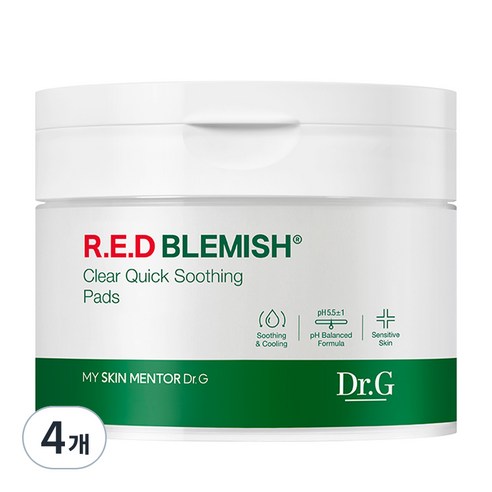 닥터지 레드 블레미쉬 클리어 퀵 수딩 팩 130ml, 70개입, 4개