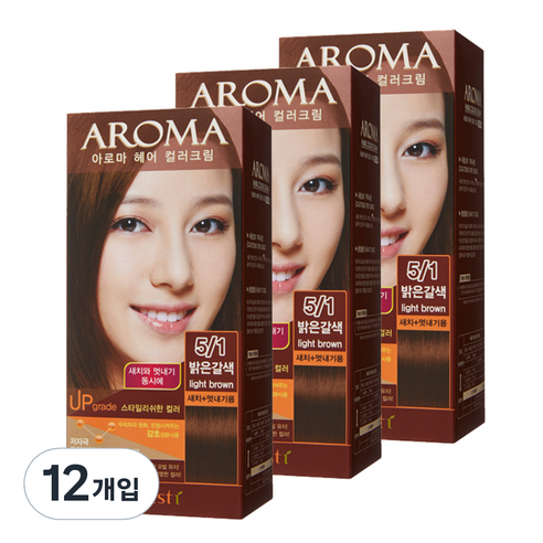 에네스티 아로마 염모제 멋내기용, 5/1 밝은갈색, 12개입