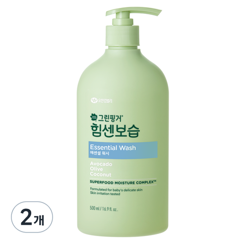 그린핑거 힘센보습 에센셜 바디워시, 500ml, 2개
