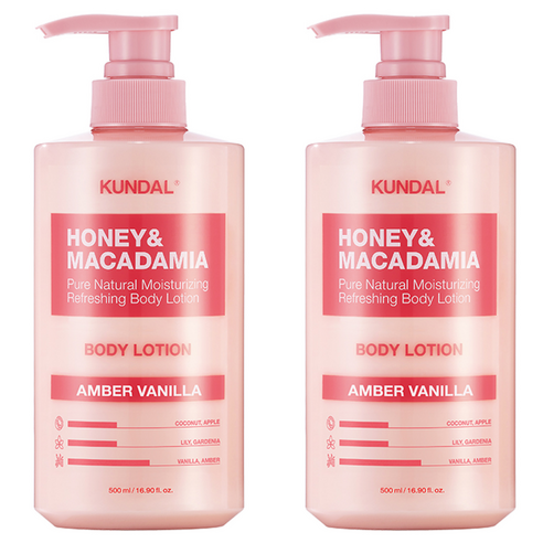 쿤달 허니 앤 마카다미아 퓨어 바디로션 엠버바닐라향, 500ml, 2개